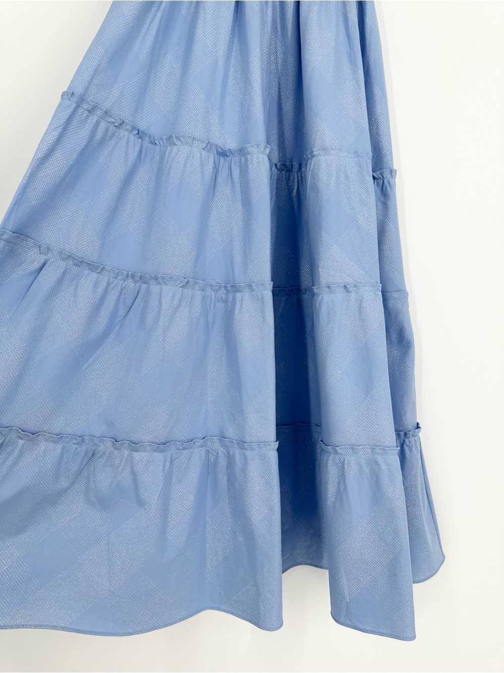 Hill House Ellie Nap Dress Light Blue Glitter Metallic Check - Picture 4 of 17